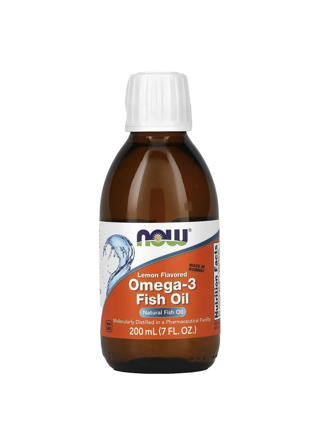 Риб'ячий Жир Омега 3 зі смаком лимону Omega-3 Fish Oil - 200 мл Now Foods (271405911)