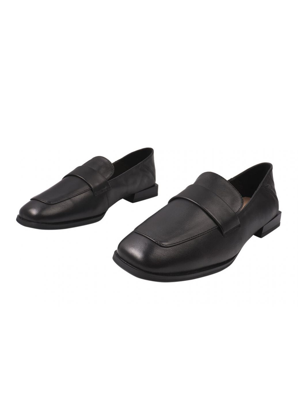 Туфлі жіночі з натуральної шкіри, на низькому ходу, чорні, Berkonty 324-21dtc (257426121)