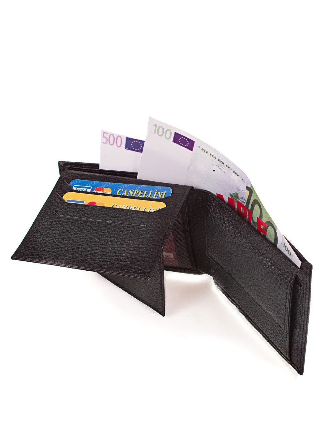 Чоловічий шкіряний гаманець чорний Canpellini (262975887)