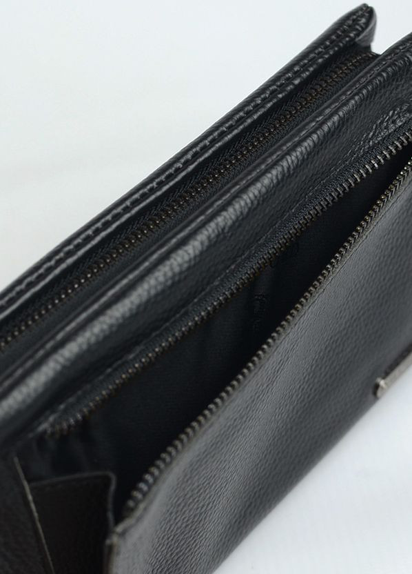Клатч мужской черный классический из натуральной кожи, молодежный кожаный клатч кошелек на молнии Bradford (268219312)