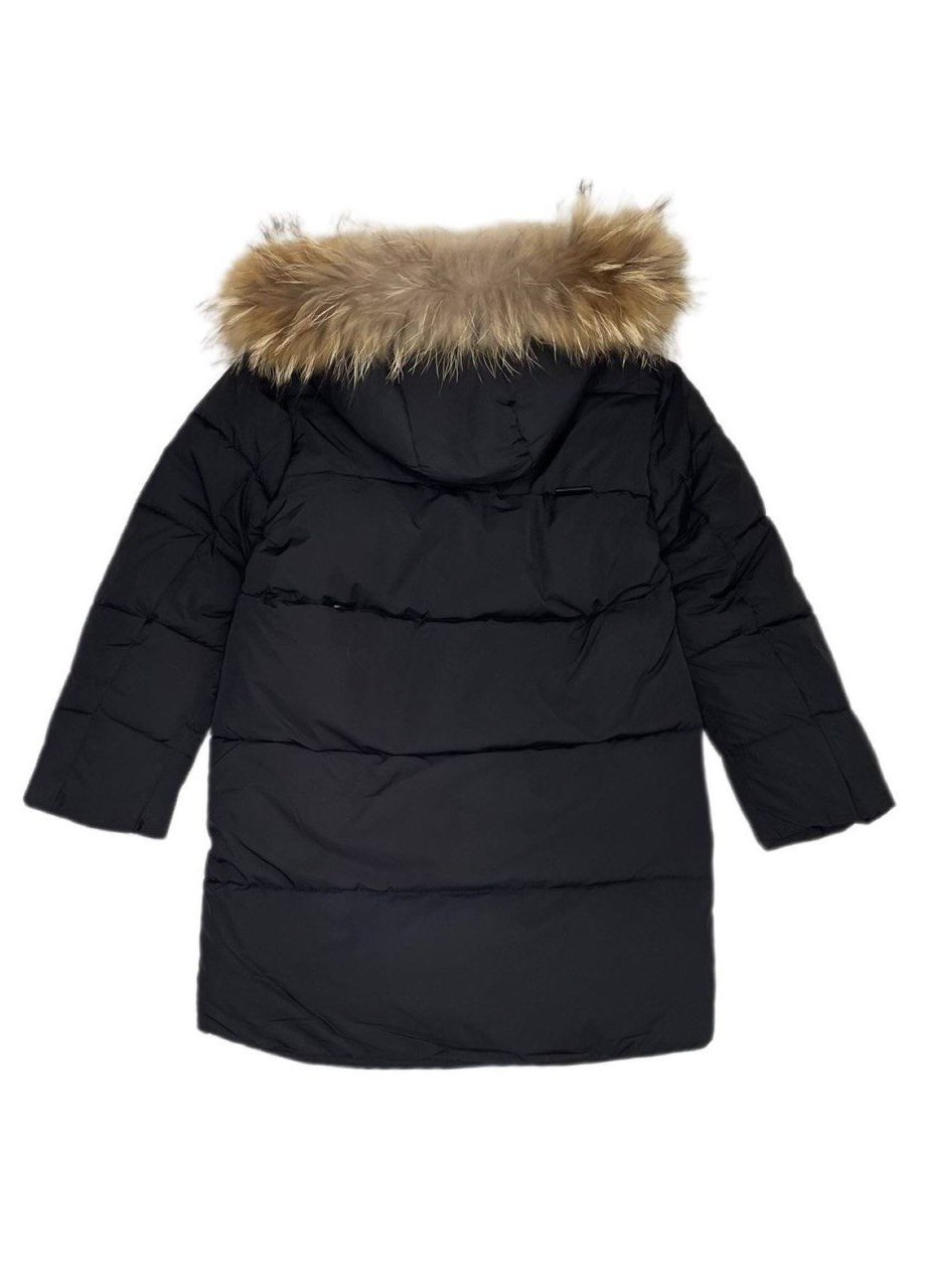 Чорне Пальто зимове для дівчинки Модняшки