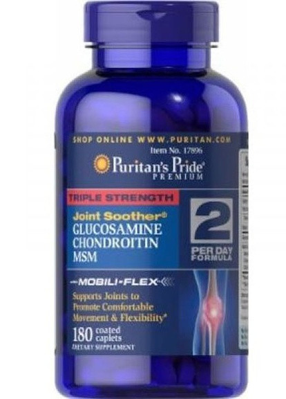 Puritan's Pride Triple Strength Glucosamine, Chondroitin & MSM Joint Soother 180 Caplets Puritans Pride (256723482)