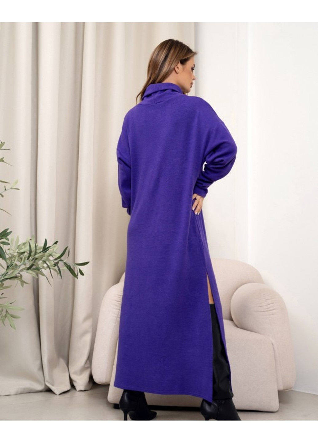 Фиолетовое повседневный платья 14363 темно-сиреневый ISSA PLUS