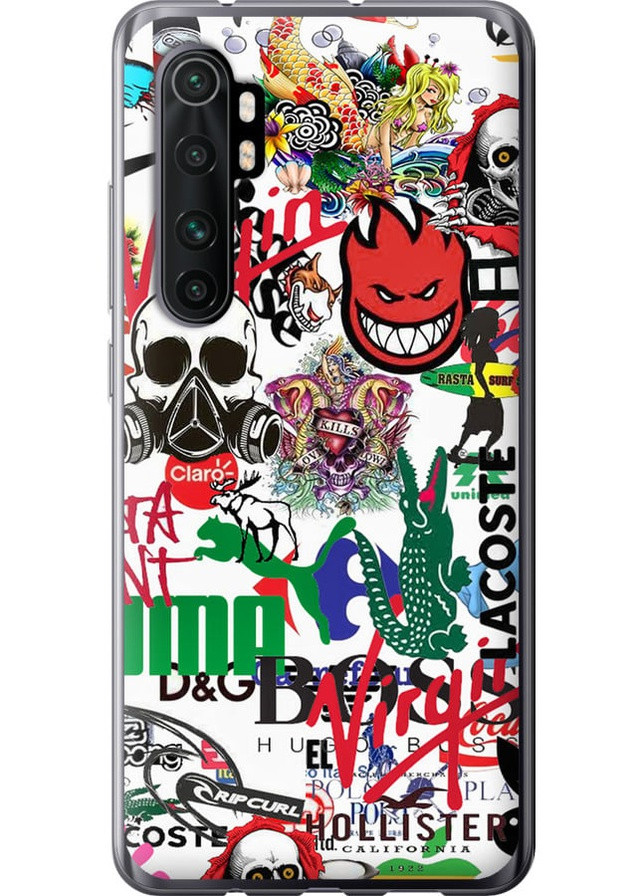 2D пластиковый чехол 'Many different logos' для Endorphone Xiaomi Mi Note 10 Lite (257954023)