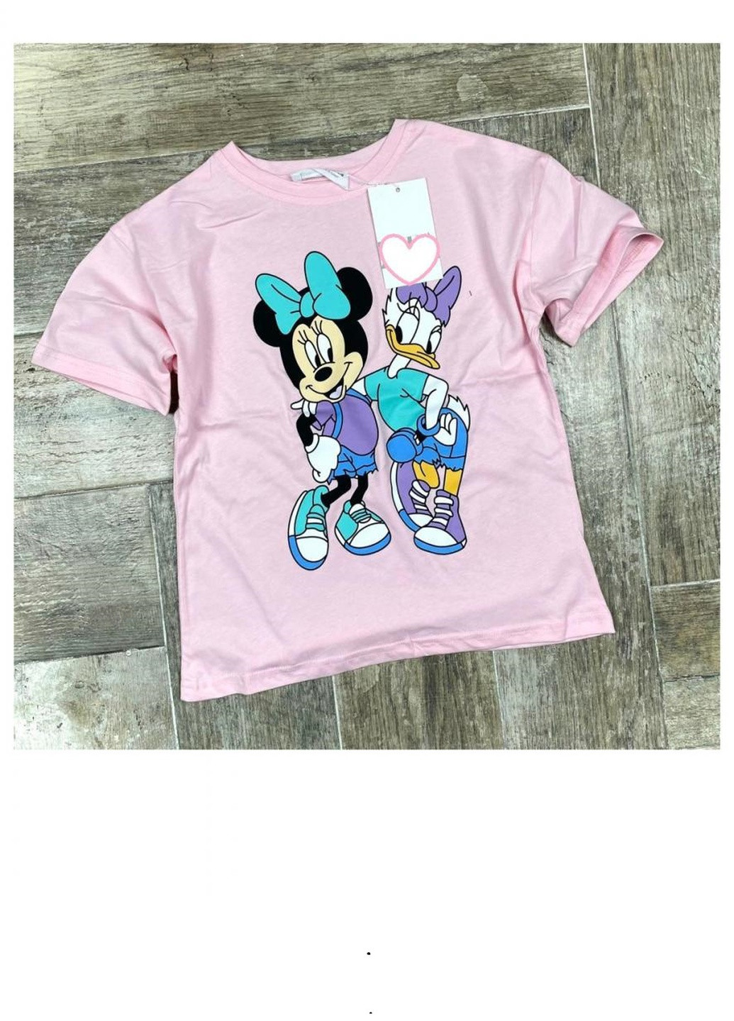 Розовая футболка minnie mouse (минни маус) Disney