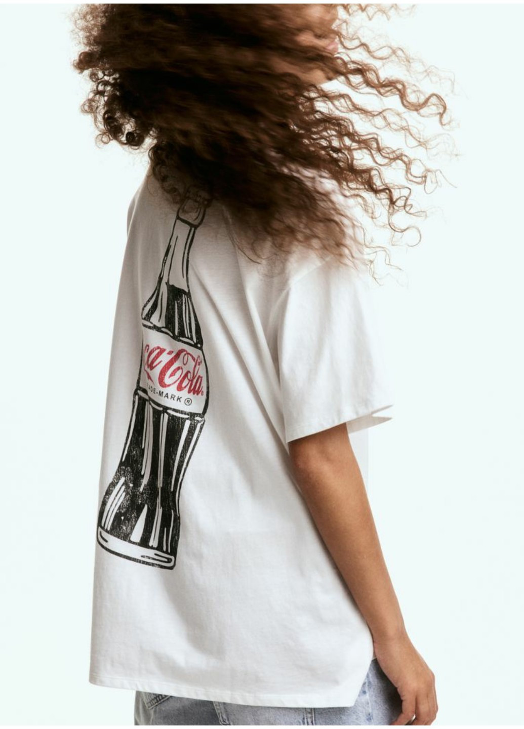 Белая летняя женская футболка оверсайз с принтом н&м (56539) s белая H&M