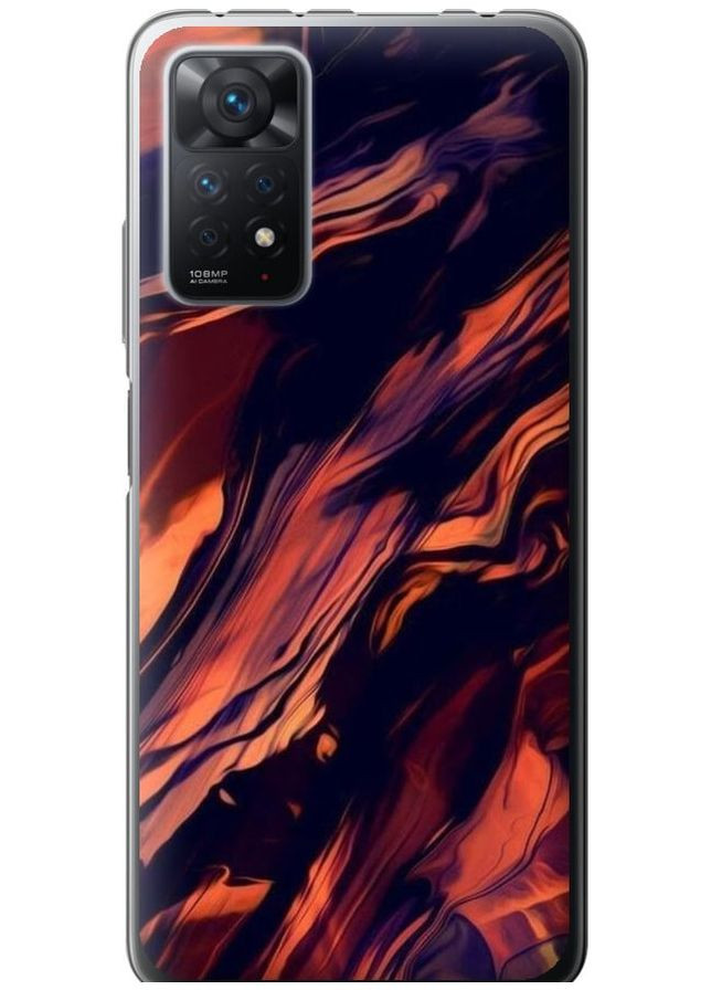 Силиконовый чехол 'Черно-оранжевая абстракция' для Endorphone Xiaomi Redmi Note 12 Pro (276312886)