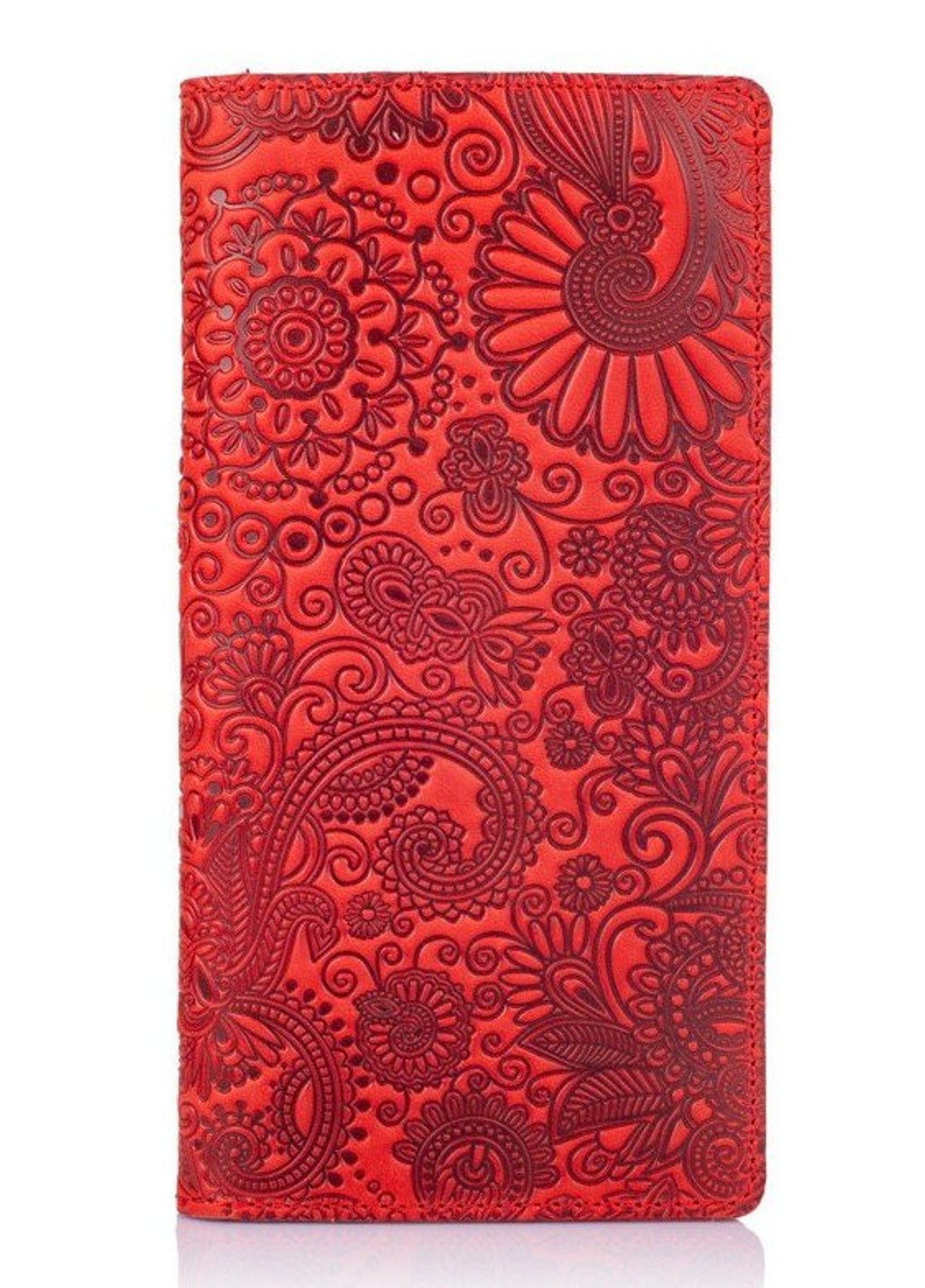 Шкіряне портмоне Mehendi Art WP-02-S18-1440-T005 Червоний Hi Art (268371260)