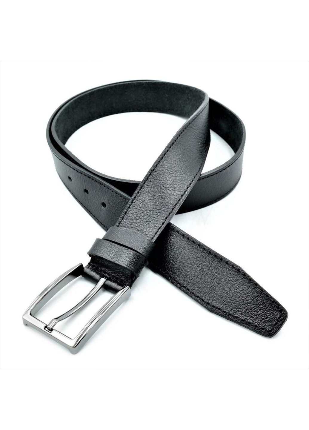 Ремінь чоловічий шкіряний Weatro 110-125х3, 5 см Чорний mkr-35tur-014 Le-Mon (272596690)
