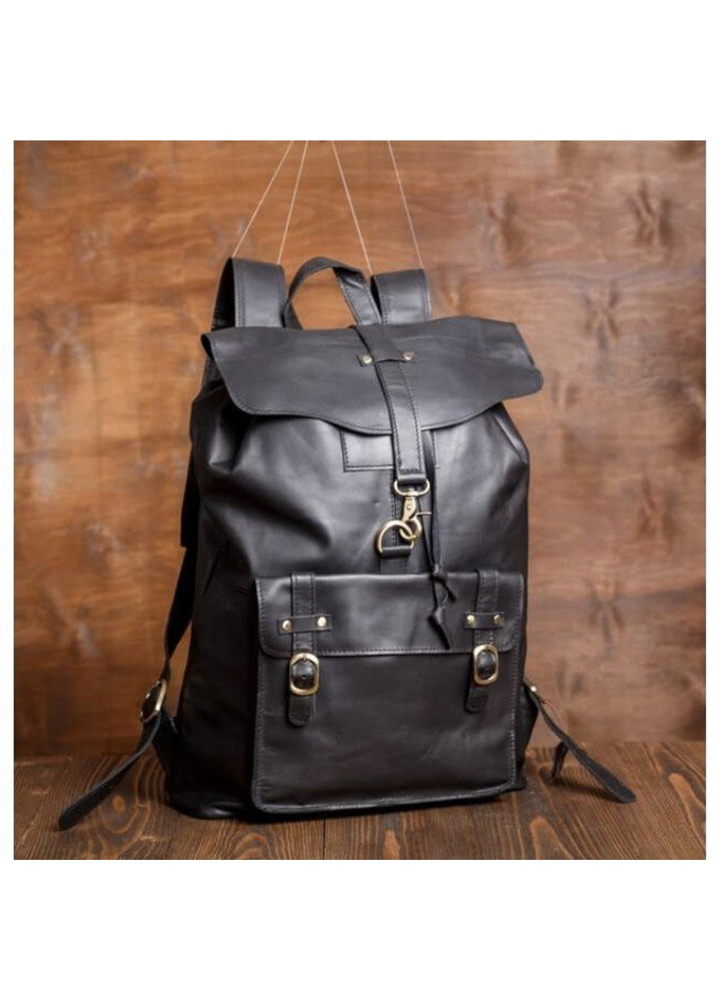 Мужской кожаный рюкзак G8894A Черный Tiding Bag (276705869)