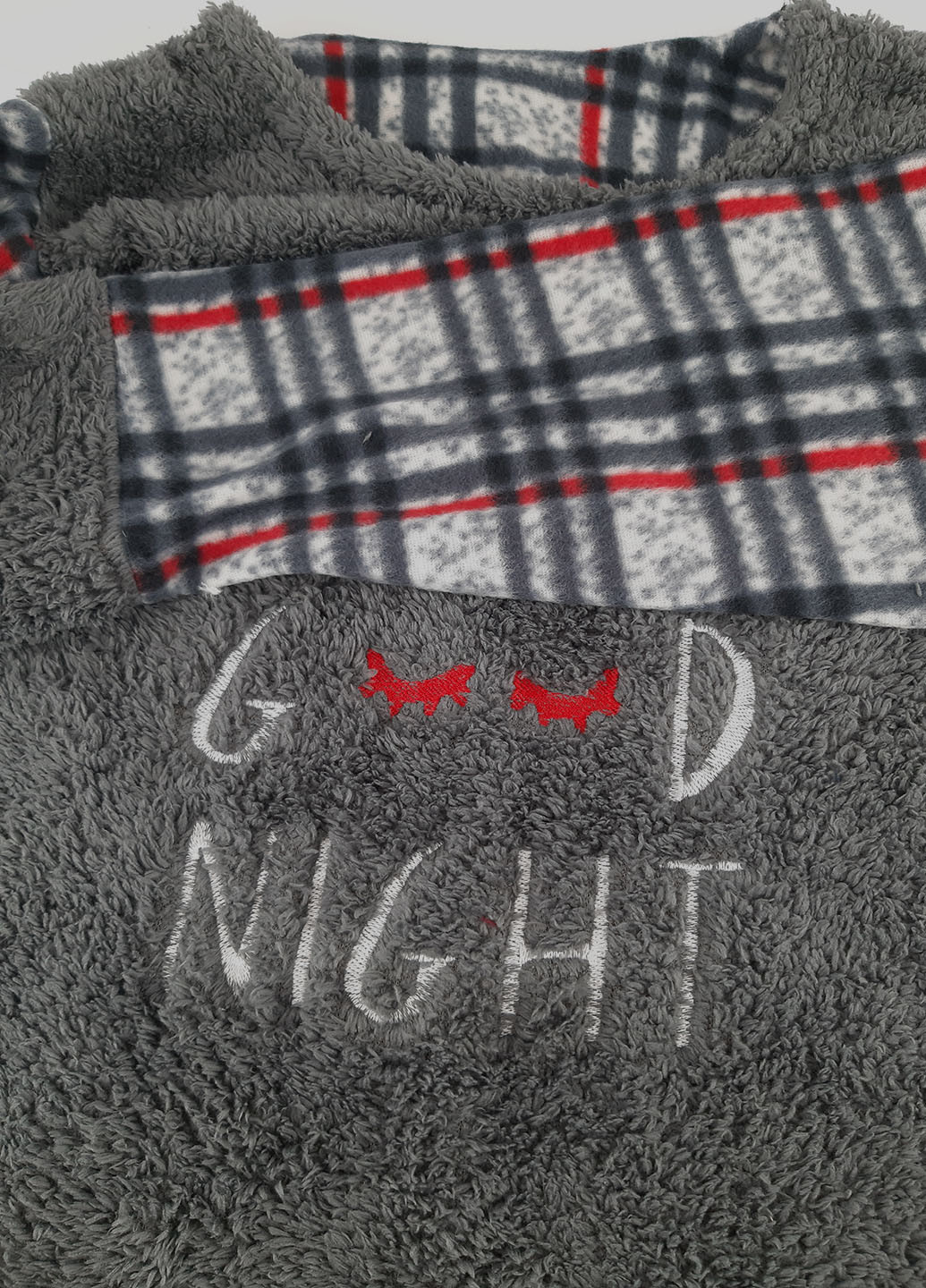 Сіра зимня тепла флісова піжама домашній костюм лонгслів + брюки B&B