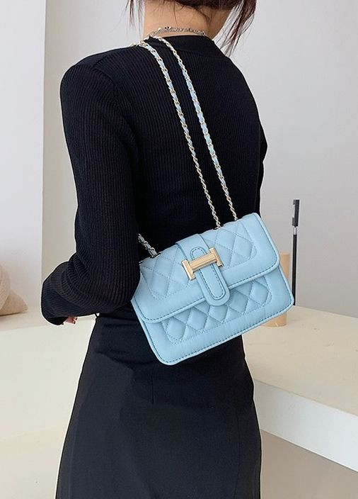 Женская классическая сумка кросс-боди на цепочке голубая No Brand (273030612)