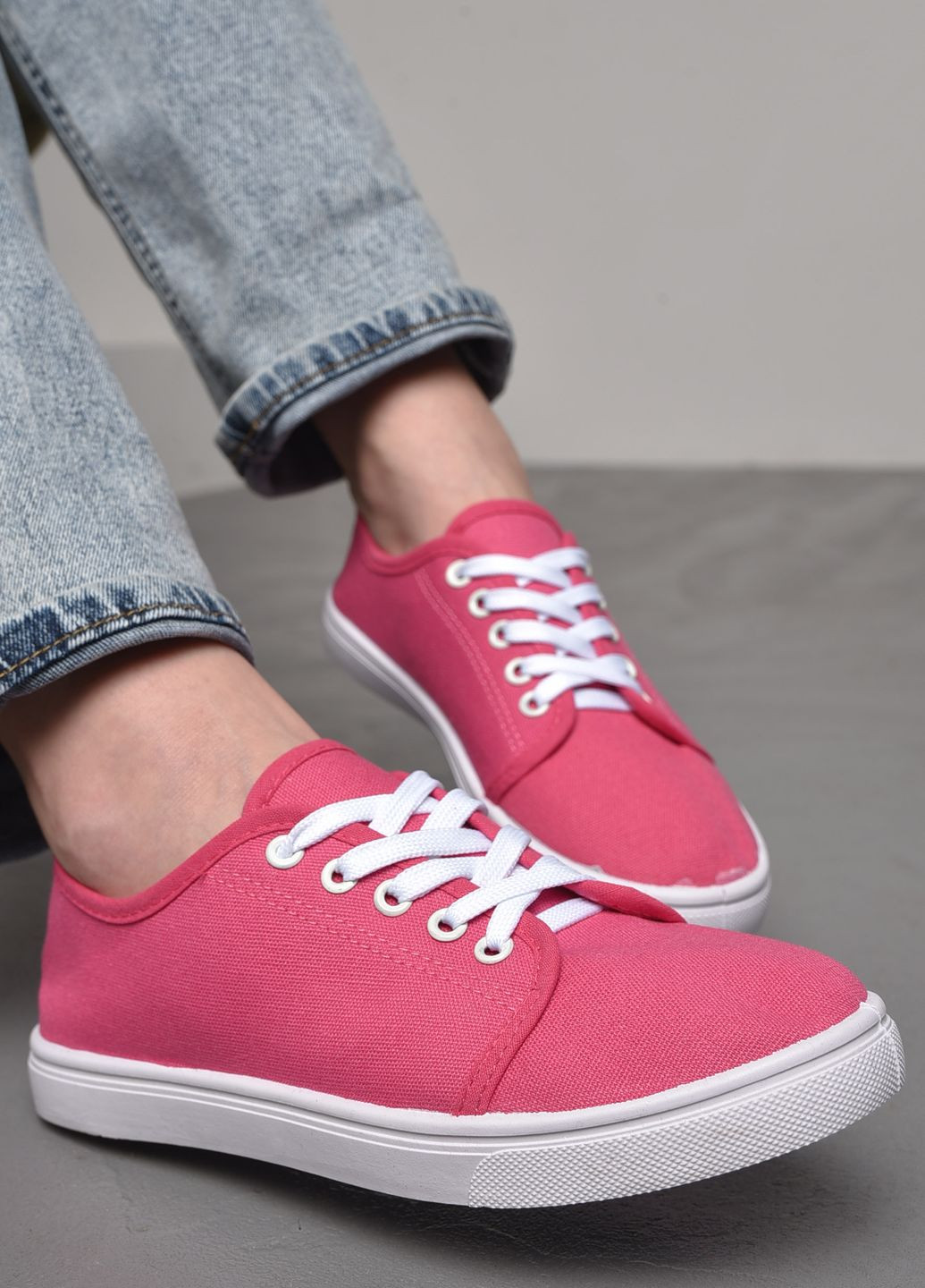 Мокасини жіночі рожевого кольору на шнурівці Let's Shop (277925590)