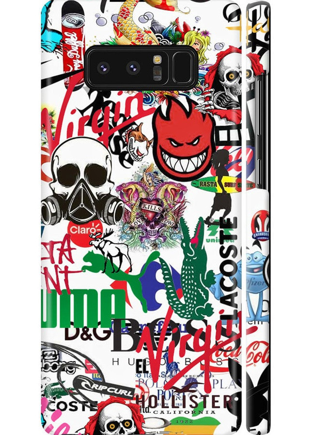 3D пластиковий матовий чохол 'Many different logos' для Endorphone Samsung Galaxy Note 8 (257953860)