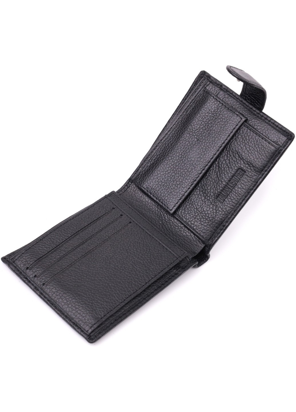 Горизонтальне портмоне для чоловіків із натуральної шкіри 22459 Чорний st leather (277980551)