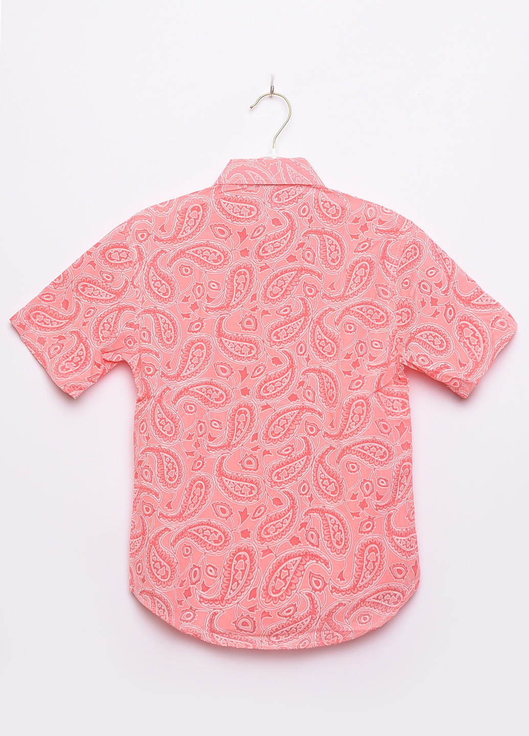 Коралловая классическая рубашка с абстрактным узором Let's Shop
