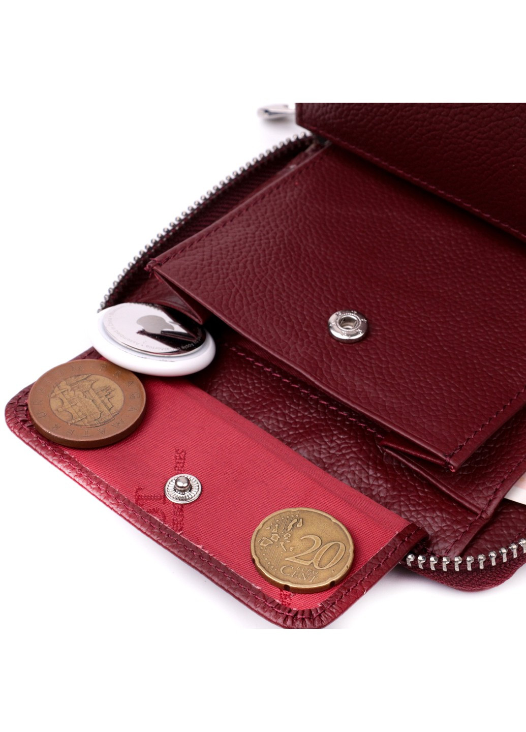 Практичний гаманець для жінок із натуральної шкіри 22450 Бордовий st leather (277980456)