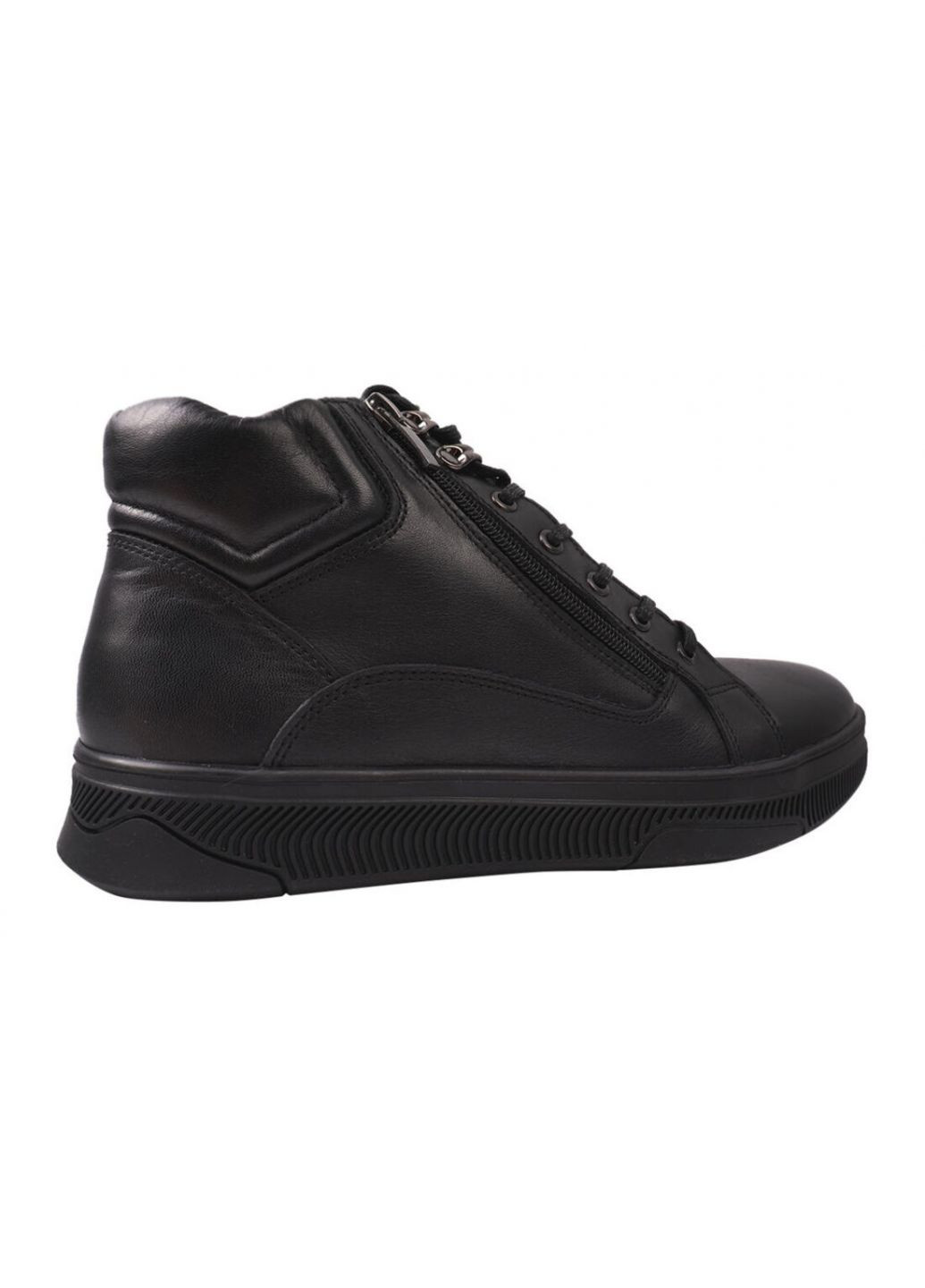 Черные ботинки мужские из натуральной кожи,на низком ходу,на шнуровку,черные,украина Marion