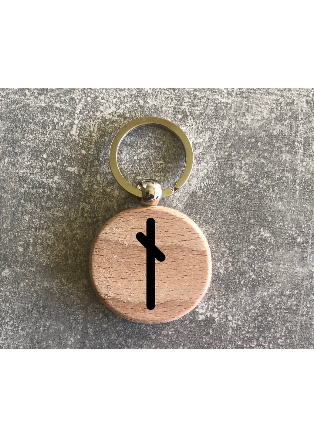 Круглий Дерев’яний брелок з руною Старшого Футарка «НАУТІЗ» ЗаСвіт (261333082)