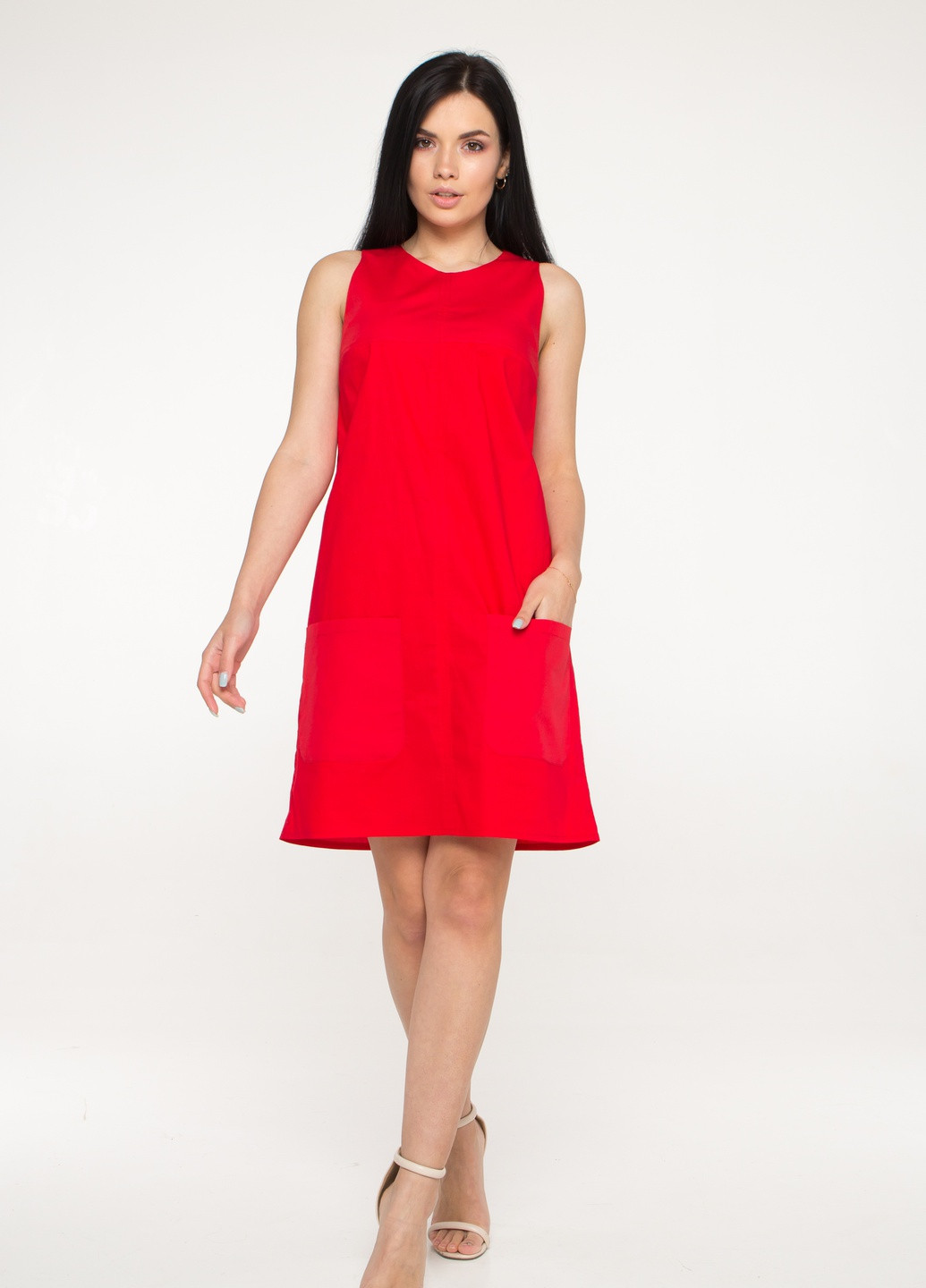Красное повседневный женское летнее платье SK