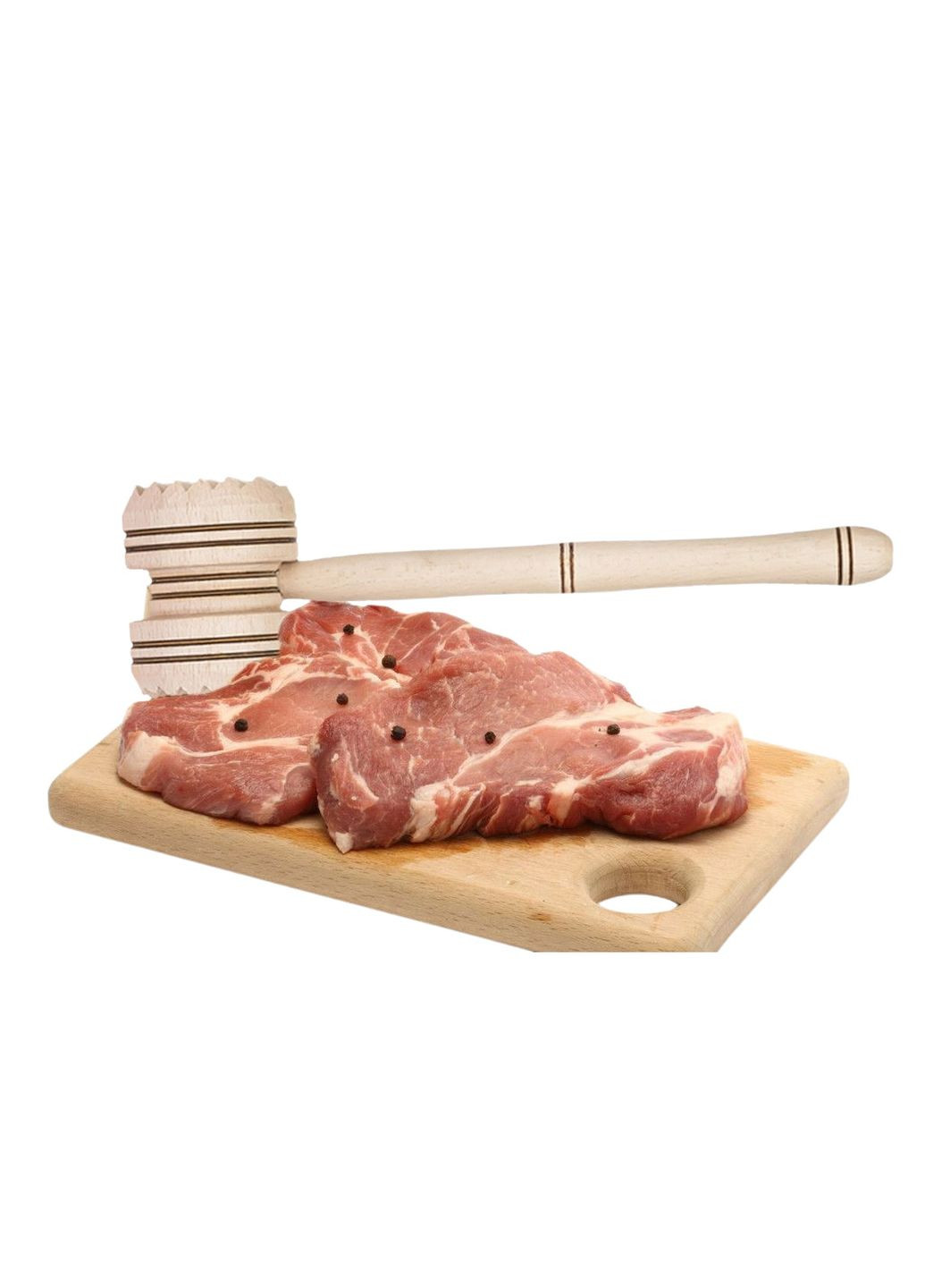 Молоток для отбивания мяса круглый деревянный 30 см Woodly (268369553)