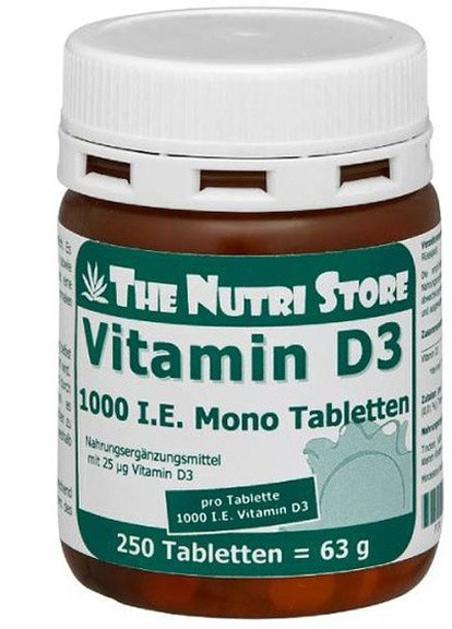 Vitamin D3, 1000 UI 250 Tabs ФР-00000126 The Nutri Store (256725957)