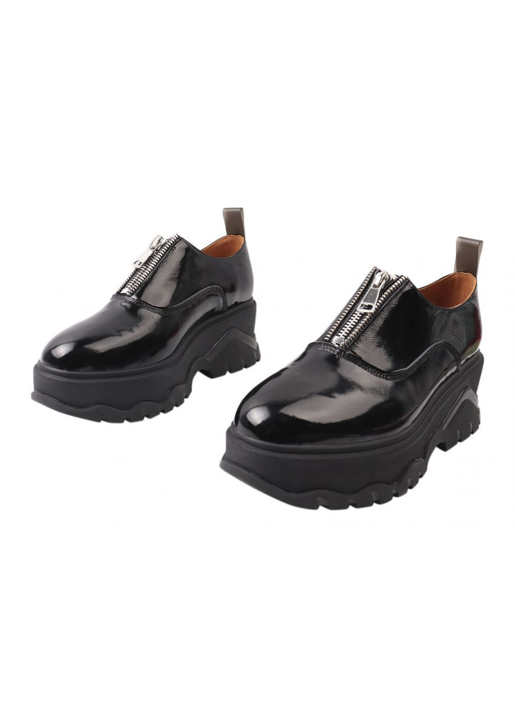 Туфлі жіночі з натуральної лакової шкіри, на платформі, колір чорний, Brocoly 330-21dtc (257438187)