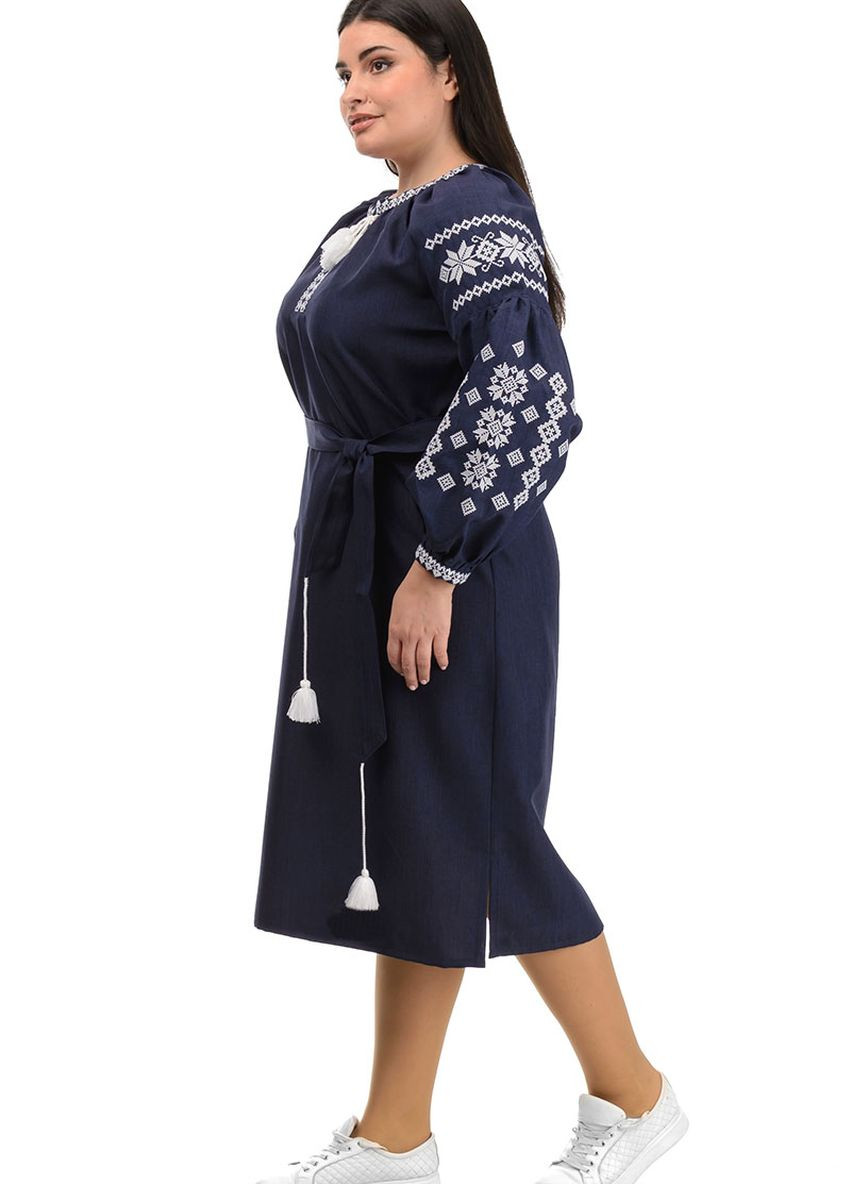 Платье-вышиванка Зоряна (темно-синий) Golfstream (271041643)