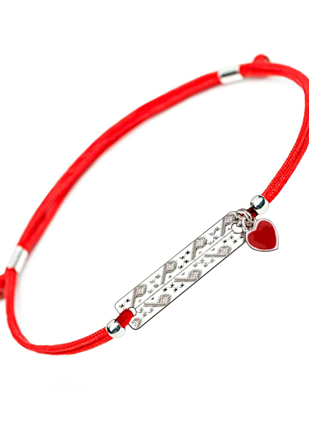 Срібний браслет Червоний Вишиванка «Чернівці» регулюється родоване срібло Family Tree Jewelry Line (266339295)
