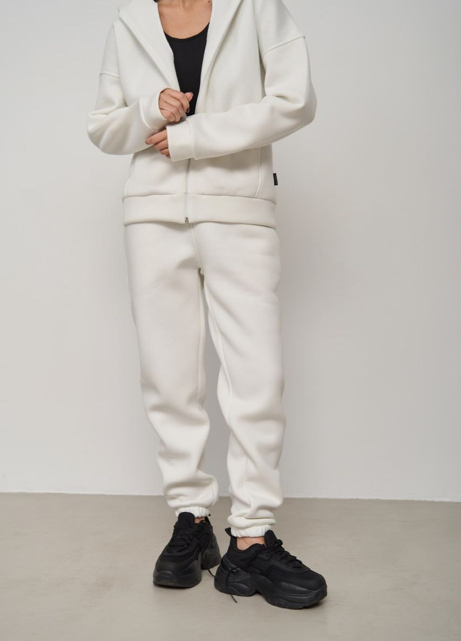Жіночий спортивний костюм на флісі колір білий р.2XL 442415 New Trend (265014279)