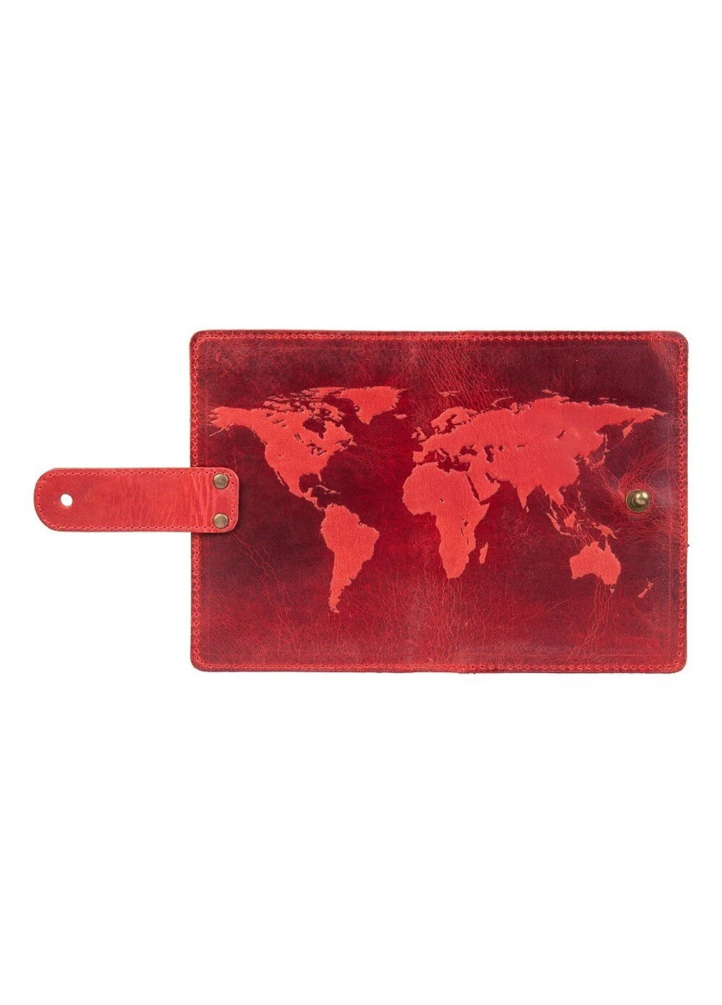 Обложка для паспорта из кожи «World Map» PB-02/1 Shabby Alga Темно-зеленый Hi Art (268371183)