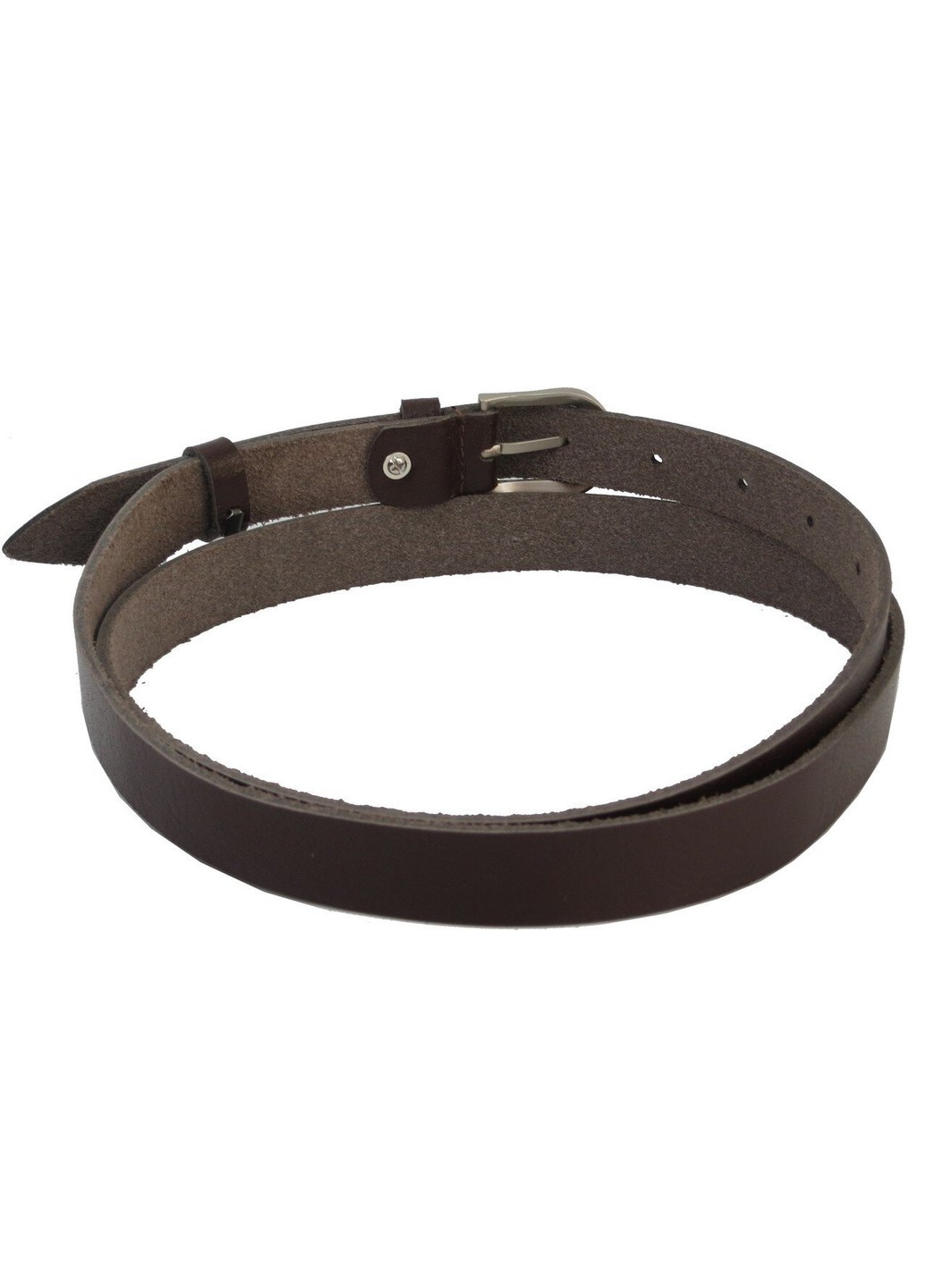 Кожаный женский ремень темно коричневый 2 см Skipper (266142751)