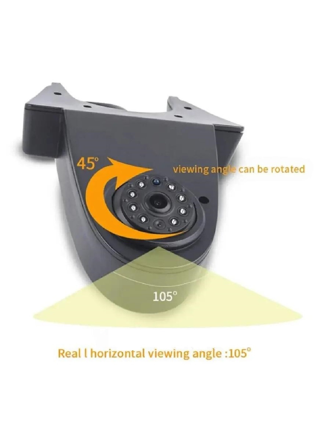 Камера заднього виду в автомобіль на дах з ІЧ-світлодіодами датчиком сутінків 22x13.5x5.5 см (476239-Prob) Чорна Unbranded (277924029)