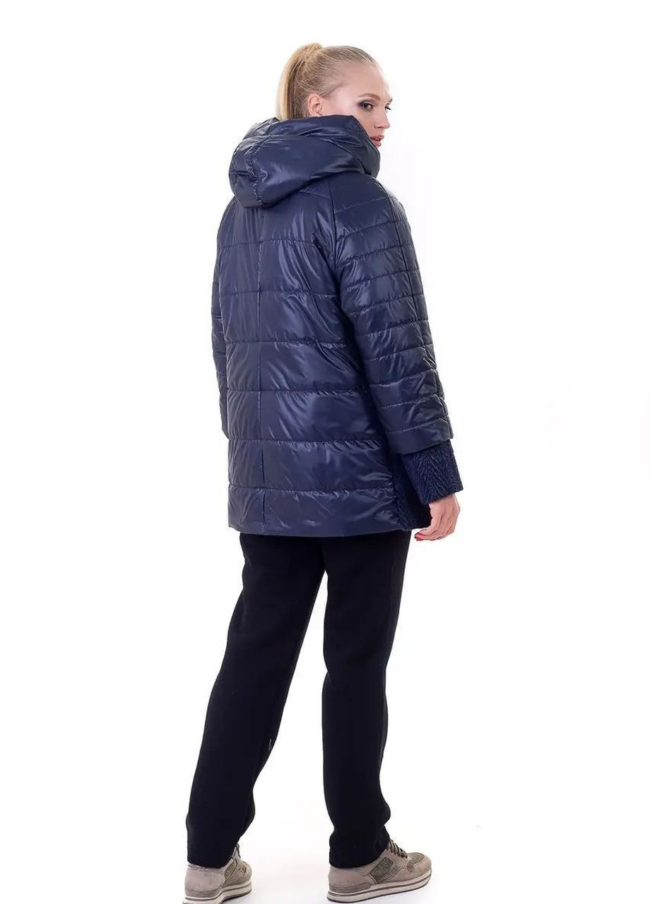 Синя демісезонна осіння жіноча куртка великого розміру SK