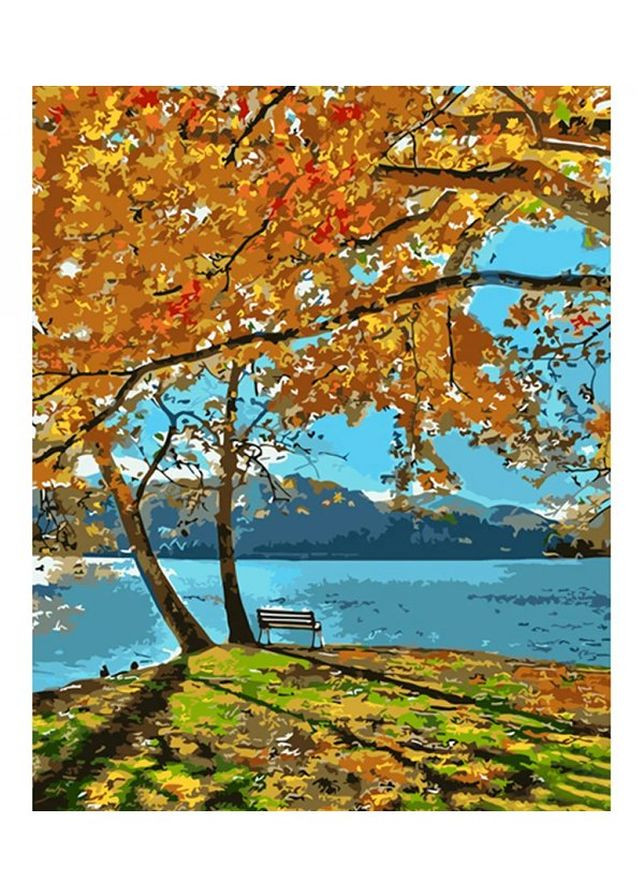 Картина по номерам "Осеннее озеро" цвет разноцветный ЦБ-00234034 Strateg (266413558)