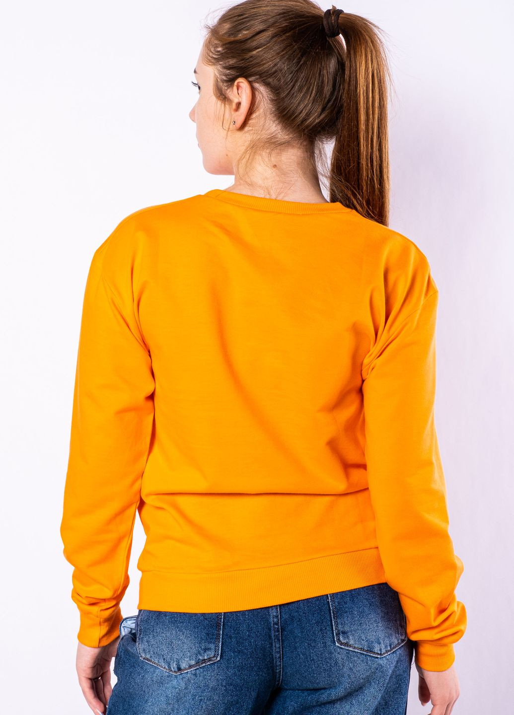 Свитшот женский (Оранжевый) Time of Style - крой однотонный оранжевый кэжуал полиэстер - (261922320)