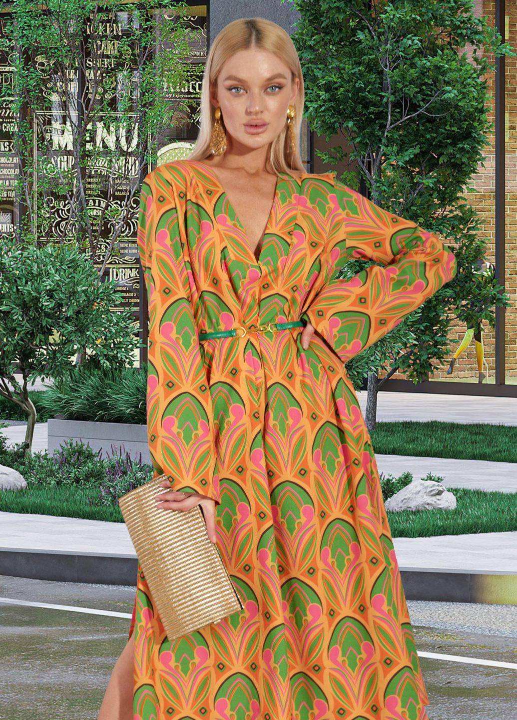 Оранжевое сукнi норма вільне легке плаття (5229) Lemanta