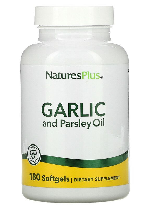 Часник і петрушка (масло) Garlic and Parsley Oil, 180 Softgels Nature's Plus (276977413)