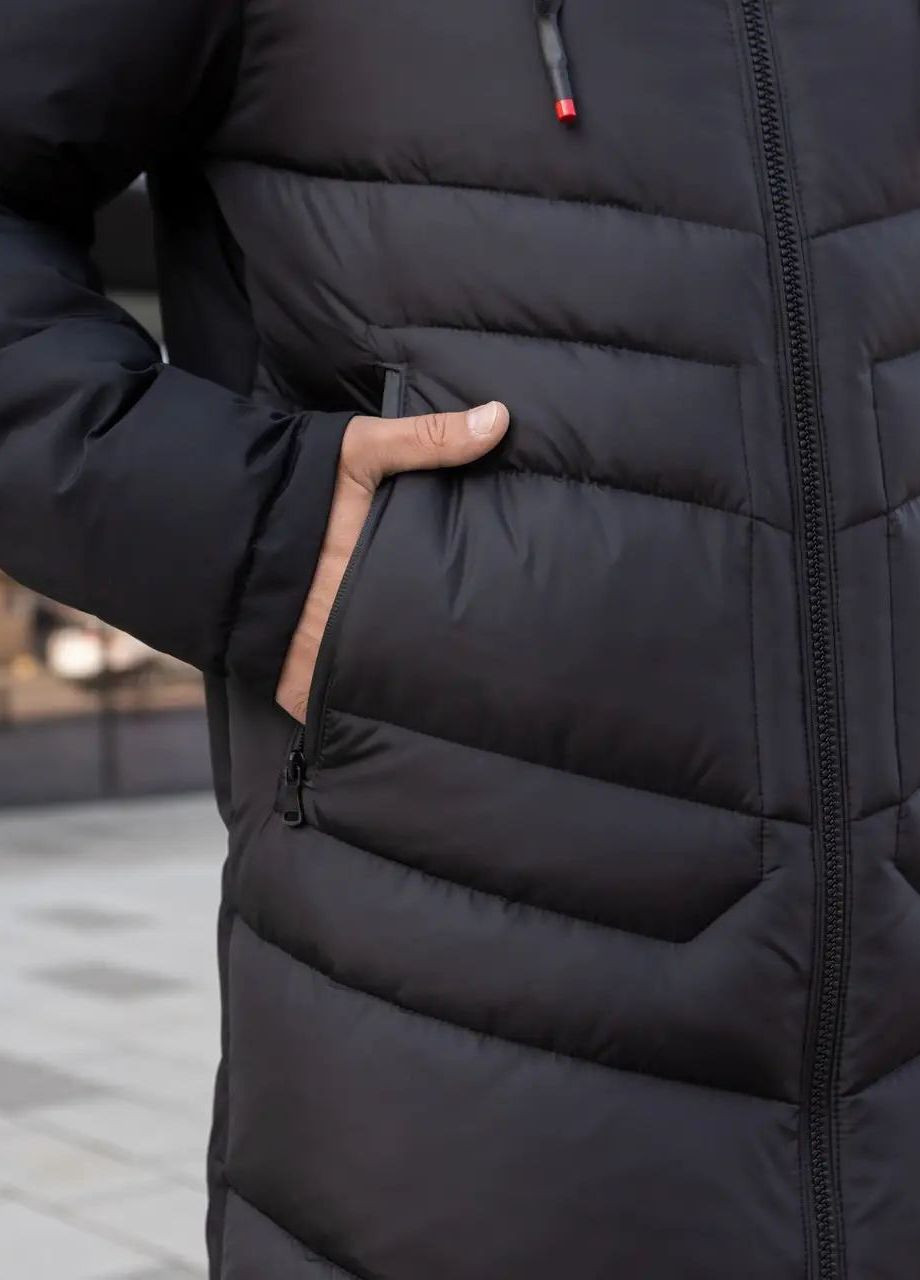 Чорна зимня зимова куртка чоловіча великого розміру SK
