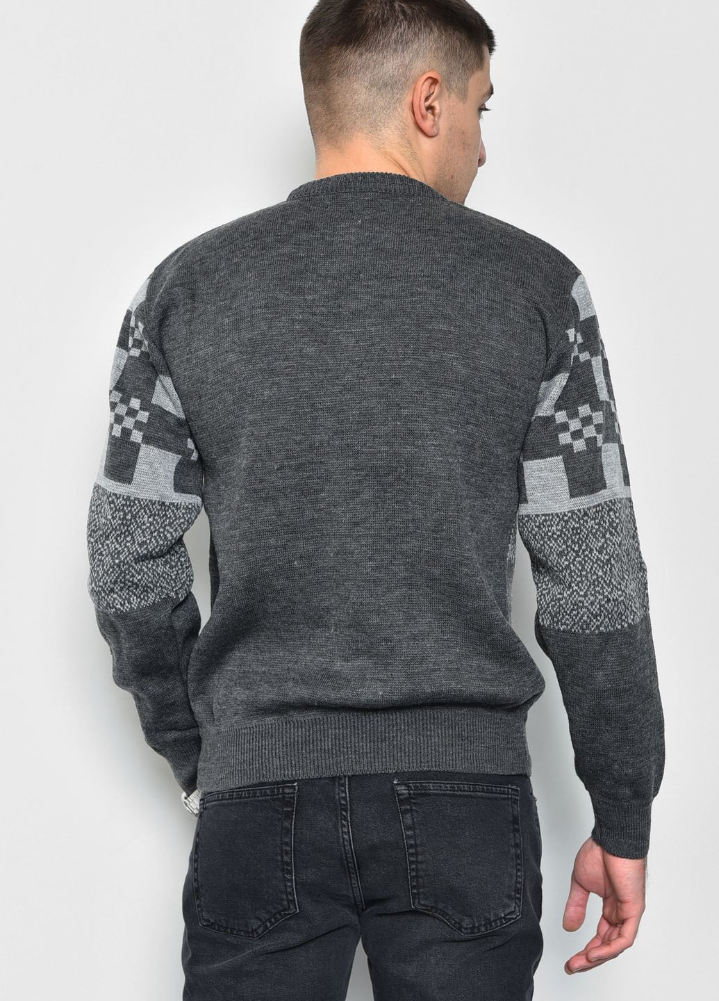 Бежевый демисезонный свитер мужской бежевого цвета пуловер Let's Shop
