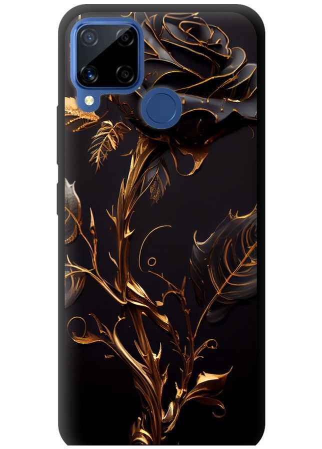 TPU чорний чохол 'Троянда 3' для Endorphone Realme C15 (267811865)