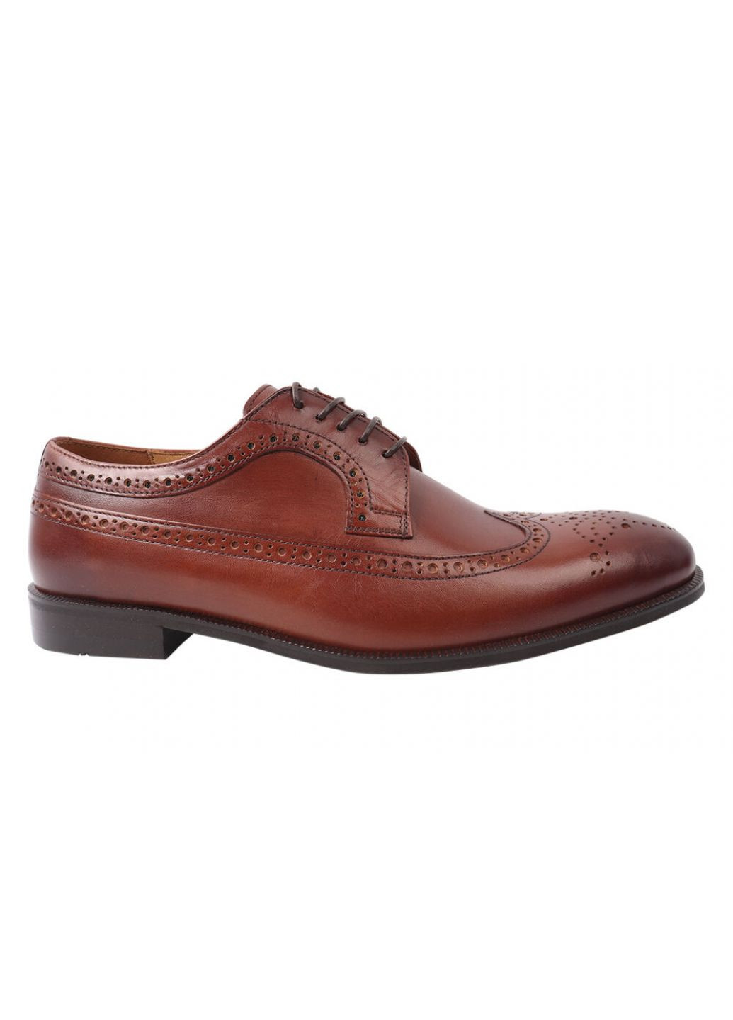 Туфлі чоловічі з натуральної шкіри, на шнурівці, на низькому ходу, коричневі, Conhpol 287-21dt (257419931)
