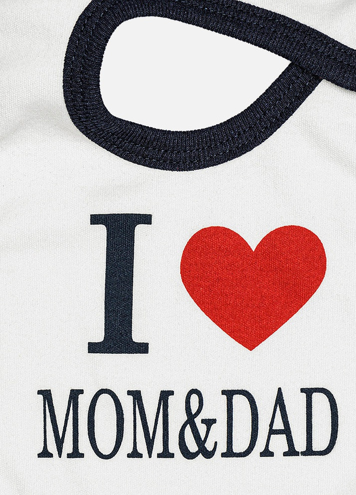 Слюнявчик "I love MOM & DAD" для хлопчика колір різнокольоровий ЦБ-00217531 GinGin (259466850)