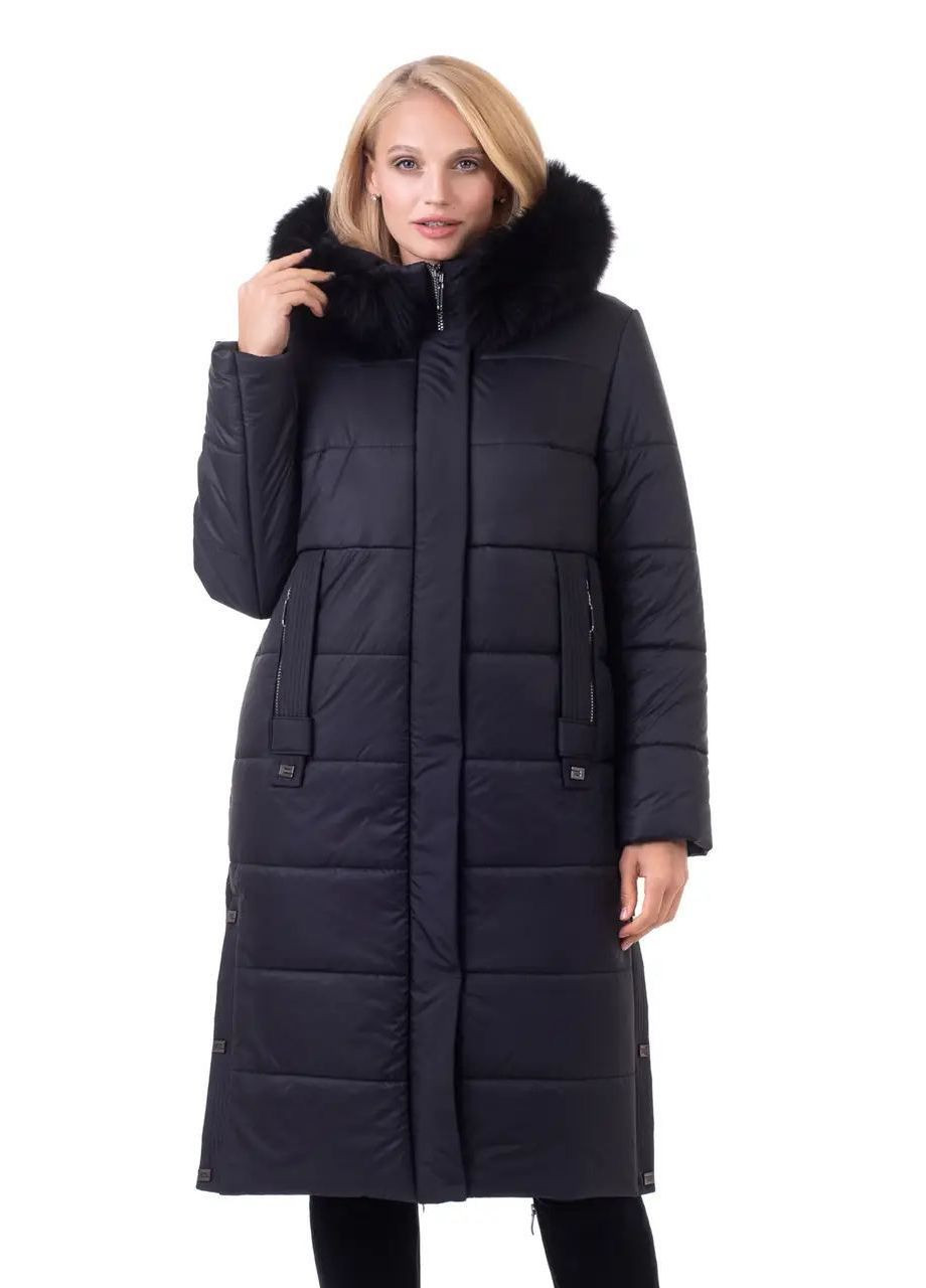 Черная зимняя зимняя женская куртка большого размера SK
