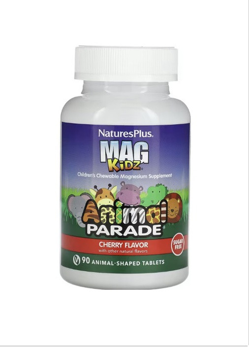 Animal Parade, MagKidz, магний для детей, натуральный вишневый вкус Natures Plus (259184081)