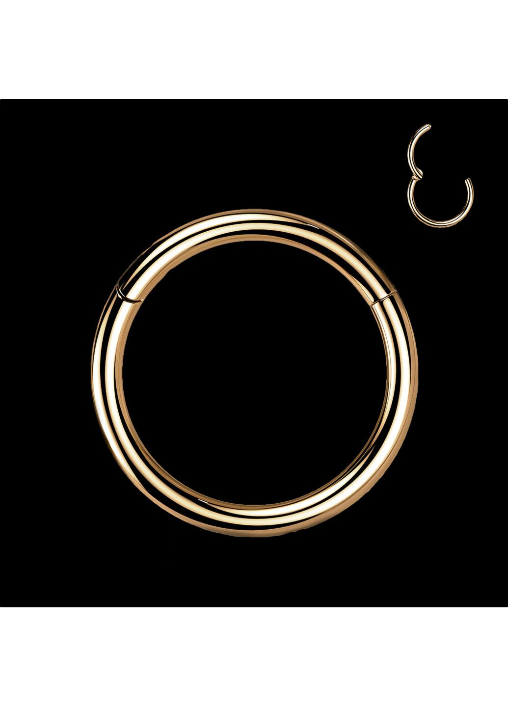 Универсальное кольцо - кликер из титана в цвете розового золота диаметр 8 мм, толщина 1,2 мм Spikes (260395467)