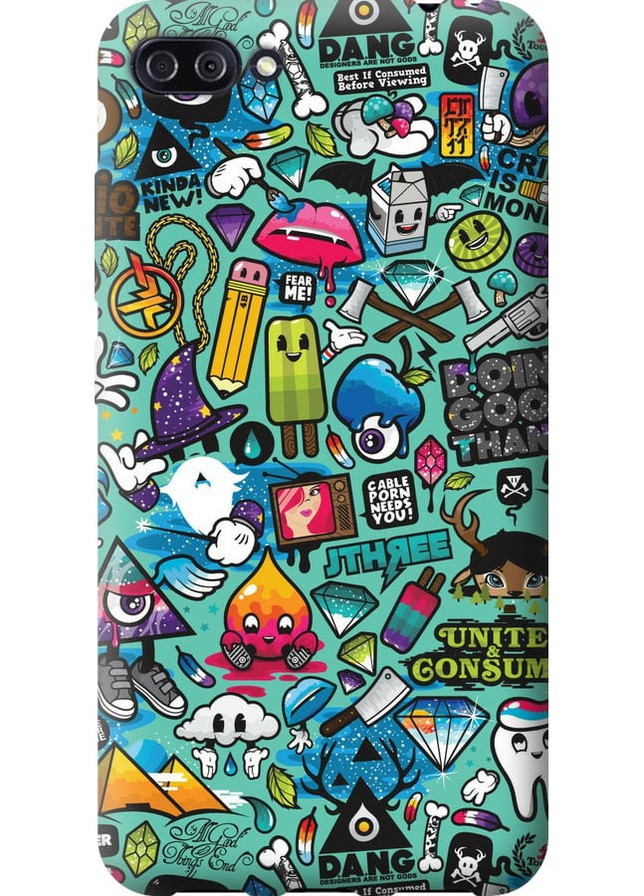 Силиконовый чехол 'Стикер бомбинг 1' для Endorphone Asus ZenFone 4 Max ZC554KL (258051657)