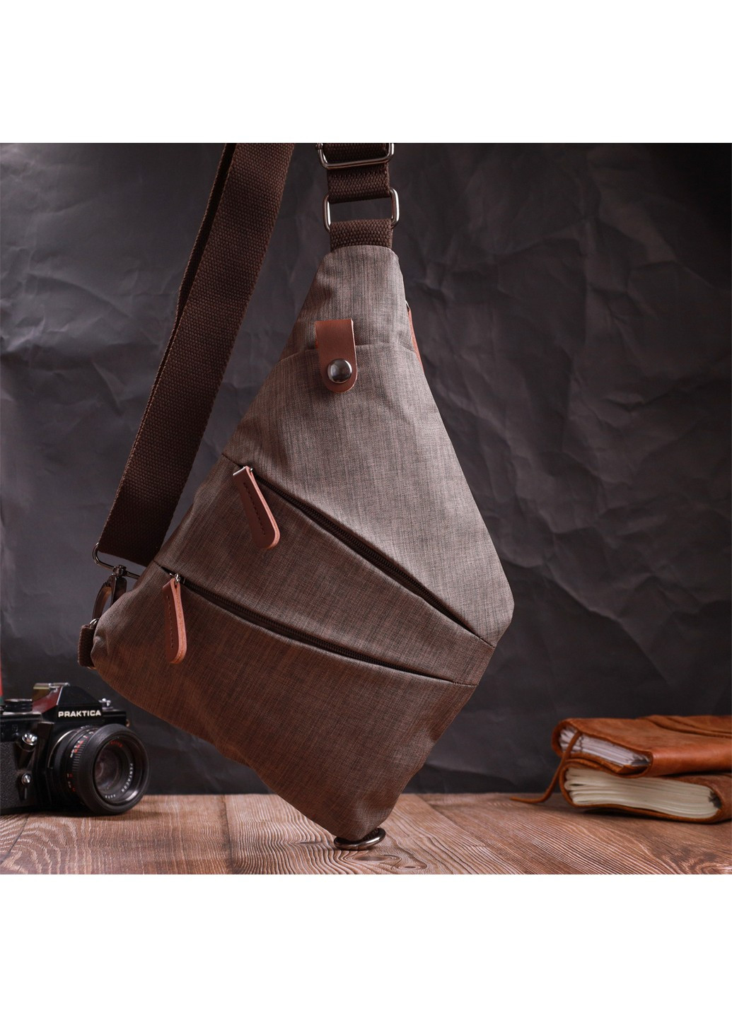 Чудова сумка через плече для чоловіків із текстилю 22198 Пісочний Vintage (267925283)