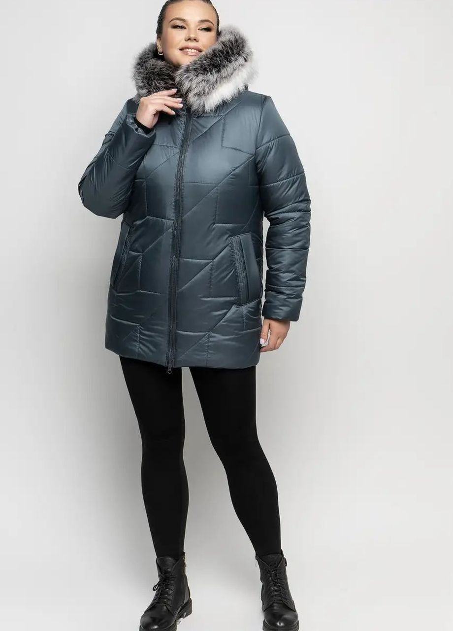 Оливкова зимня зимова жіноча куртка великого розміру SK