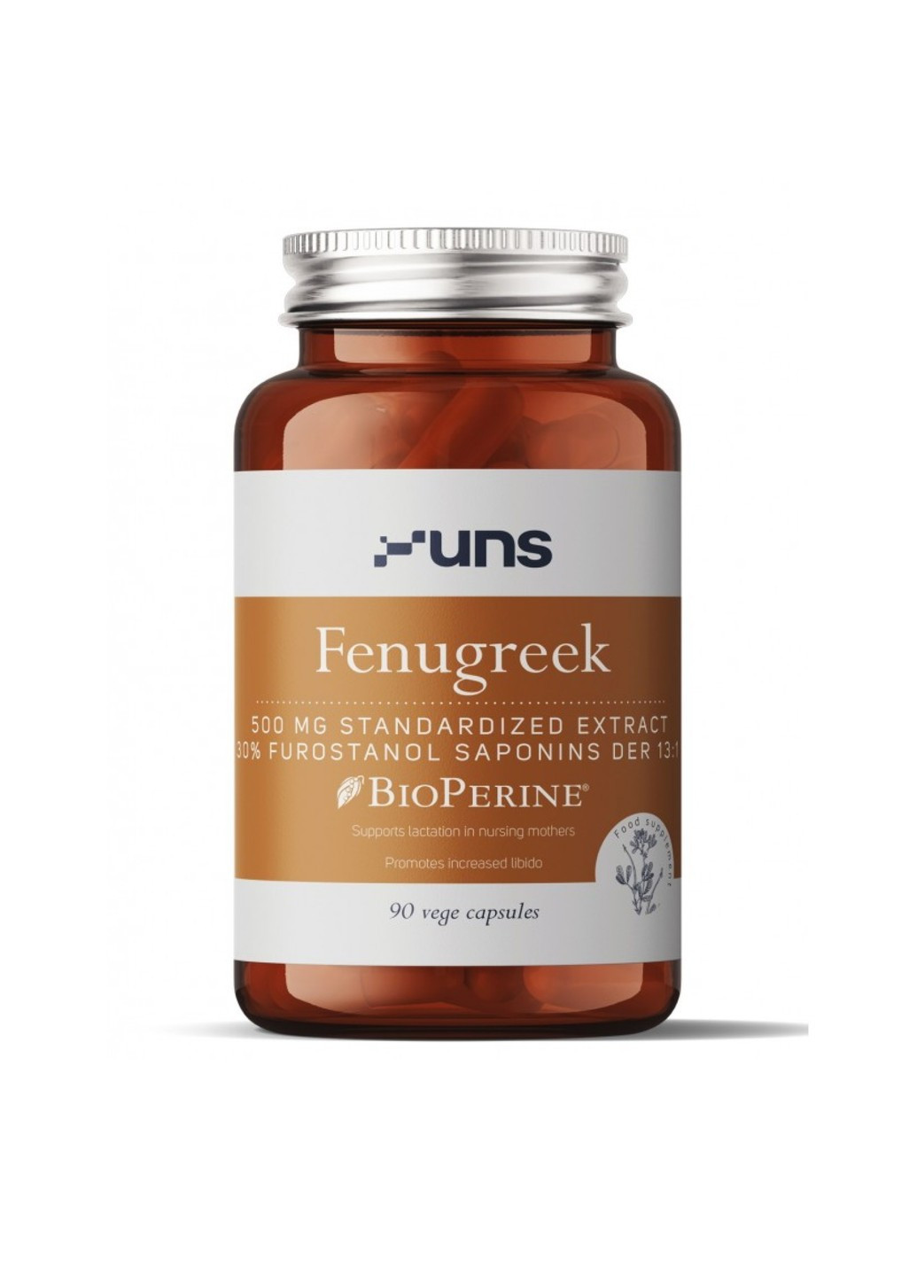 Fenugreek Bioperine - 90 veg caps UNS Vitamins (270937524)